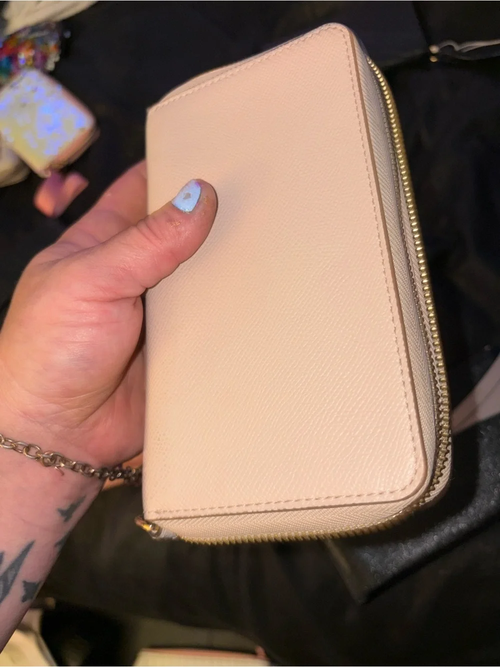 Michael Kors Blush Zip-Around Wallet with Gold Logo